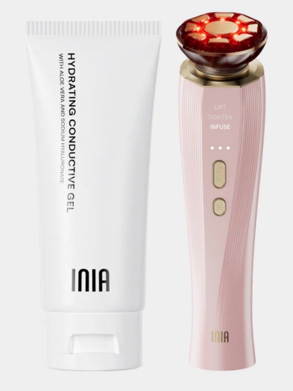 Pink Facial Lift & Infuse Device with Hydrating Conductive Gel
